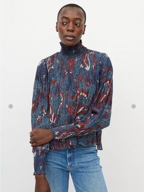 Ulla Johnson mock neck blouse size 4 in Azul